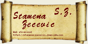 Stamena Zečević vizit kartica